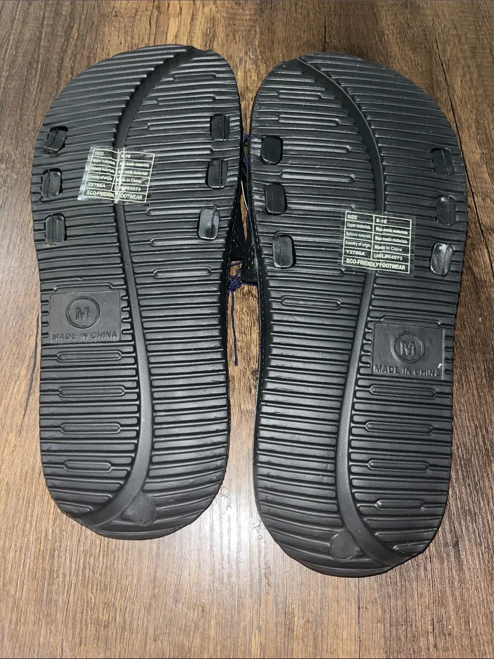 U.S. Polo Assn. Black Slide Sandals with White Logos size 9/10